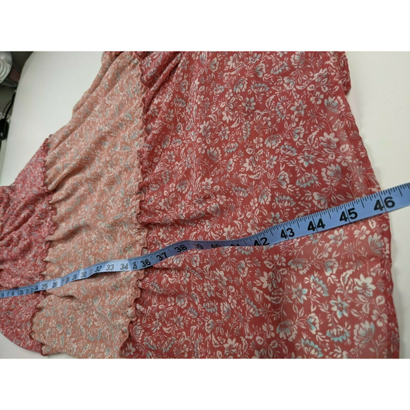 SINCERELY JULES Summer Dress Strap Sleeve Elastic Chest Sz M Pink Pastel Floral - Picture 7 of 7